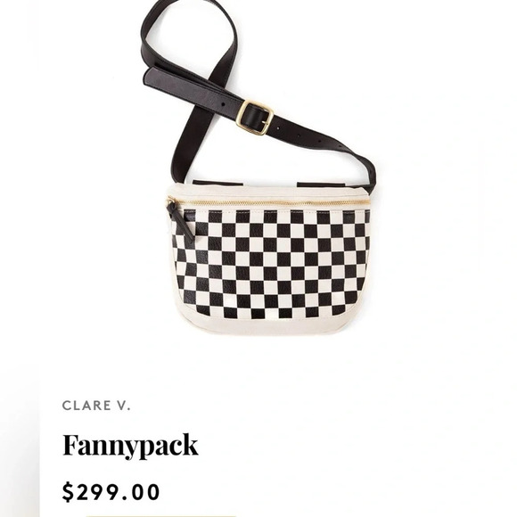 Clare V. Black Checkers Fanny Pack RARE Sold OUT - Picture 2 of 5